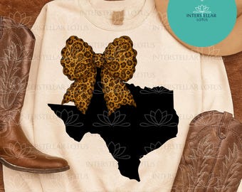 Choosing Texas PNG, She’s From Texas I Can Tell, Western Cowgirl, Texas Sublimation Design Digital Download, Texas State Png, Leopard bow