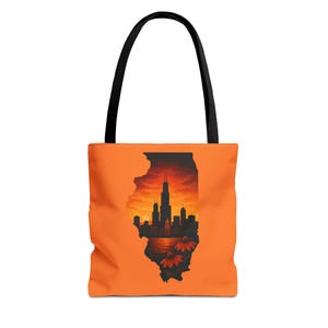 Illinois Sunset Cityscape Tote Bag - Bold & Durable Travel Tote
