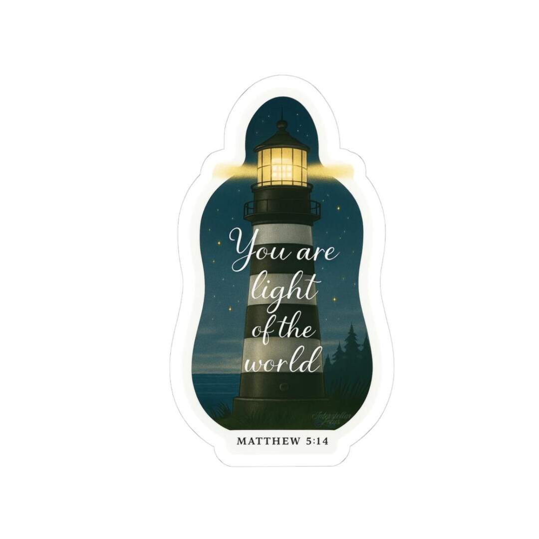 Lighthouse Sticker, Matthew 514 Bible Verse, Religious Decal Etsy