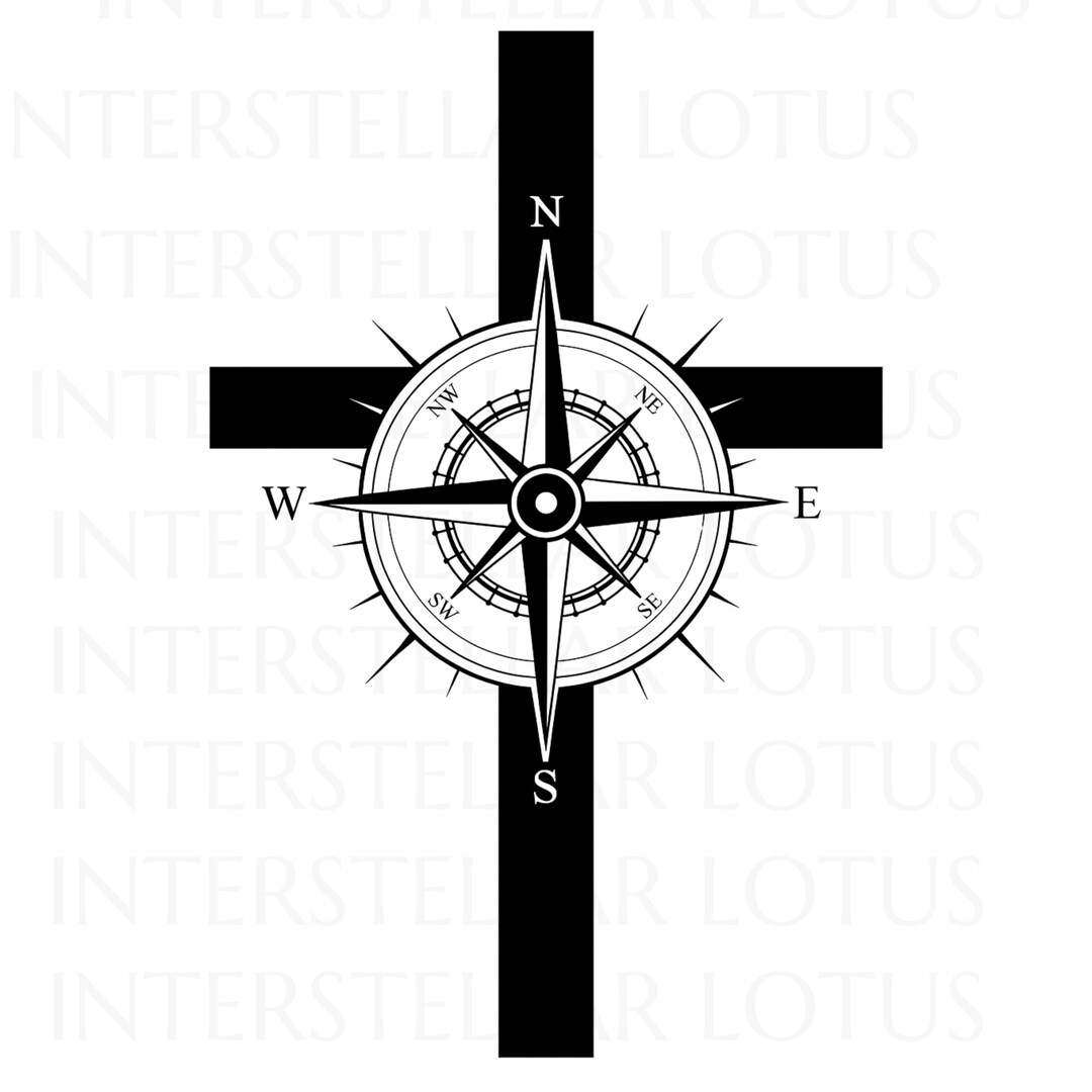Cross and Compass Digital Download PNG|PDF|JPG - Etsy