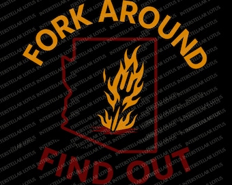 ASU Pitchfork PNG – Arizona State College Game Day Clipart, Flames, Sports Shirt & Sticker Design