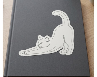 Minimale Linework Katze, 3 "& 4" Katzenaufkleber, Katzenaufkleber, Geschenk für sie, Geschenk für ihn