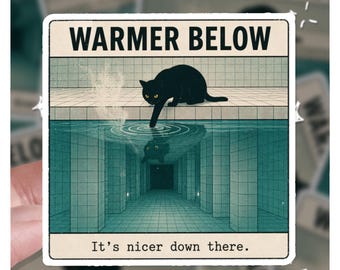 Wärmer unten Limalräume Backrooms Katze, Pool-Räume 3 "& 4" Katzenaufkleber, Katzenaufkleber, Geschenk für sie, Geschenk für ihn