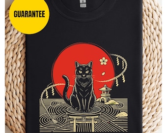 Zen Garten Katze Pfoten Lustiges Katzen T-Shirt - Unisex Softstyle T-Shirt, lustiges süßes Katzen T-Shirt, Katzenliebhaber Geschenk, Katzenmama Shirt, Katzenpapa T-Shirt