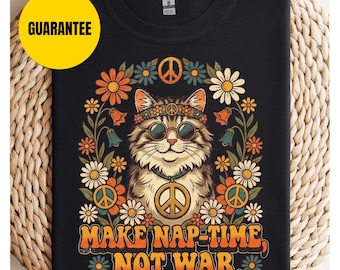 Make Nap-Time Not War Shirt - Unisex Softstyle T-Shirt, lustiges niedliches Katzen T-Shirt, Katzenliebhaber Geschenk, Katzenmama Shirt, Katzenpapa T-Shirt