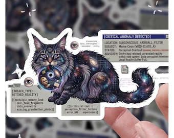 Maine Coon Weirdcore 4", Katzen Sticker, Katzen Sticker, Geschenk für Sie, Geschenk für Ihn