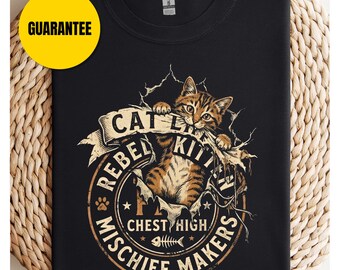 Katze kauen Design T-Shirt - Unisex Softstyle T-Shirt, lustiges süßes Katzen T-Shirt, Katzenliebhaber Geschenk, Katzenmama Shirt, Katzenpapa T-Shirt