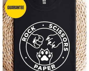 Steenpapierschaar kattenpoten grappige kat T-shirt - Unisex softstyle T-shirt, grappig schattig kattenshirt, kattenliefhebber cadeau, shirt kat moeder, shirt kat, vader kat