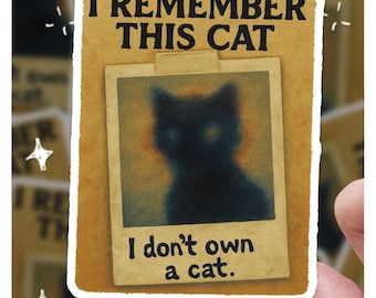 Liminal Horror Cat Polaroid Sticker – Creepy Weirdcore Feline