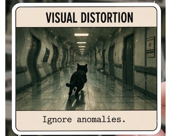 Visuelle Verzerrung Limalraum "Level!": "Run For Your Life" Backrooms Katzen Sticker, Katzen Sticker, Geschenk für Sie, Geschenk für Ihn."