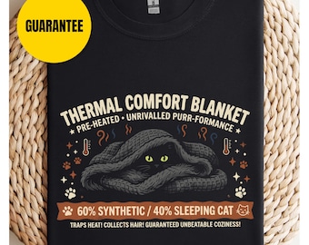 Thermische Komfort Decke T-Shirt - Unisex Softstyle T-Shirt, Lustiges niedliches Katzen T-Shirt, Katzenliebhaber Geschenk, Katzenmama Shirt, Katzenpapa T-Shirt