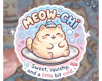 Meow-Chi Süße Katze, Lustiger Katzenaufkleber, Katzenaufkleber, Geschenk für sie, Geschenk für ihn