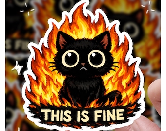 Dies ist eine feine brennende Katze, Katzen Sticker, Katzen Sticker, Geschenk für Sie, Geschenk für Ihn