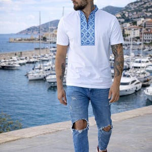 P-3XL T-shirt ukrainien brodé élégant - T-shirt ukrainien Vyshyvanka pour l'été - 4 couleurs