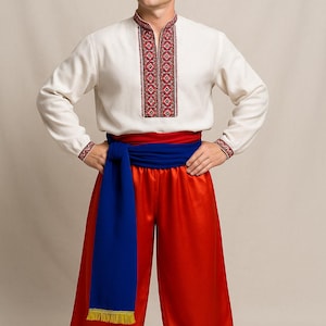 Ukrainische Kosaken Sharovary Hose für Männer, Ukrainische Volkshose - 2 farben