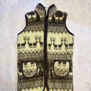 Lange Traditionelle Berg Unisex Merino Wolle Weste | Echte Schafwolle Weste Made in der Ukraine | Lammwolle Winterweste