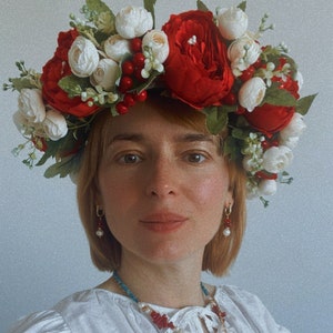 Coroa de casamento estilo boho com flores de luxo, traje para cabeça de flor grande, acessório de cabeça para noiva, faixa de cabeça com flores grandes