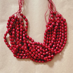 Eye-Catching Traditional Ukrainian Namysto, Red Folk Boho Style Necklace, Ethnic Ukrainian Gift, Handmade Red Beaded Jewelry