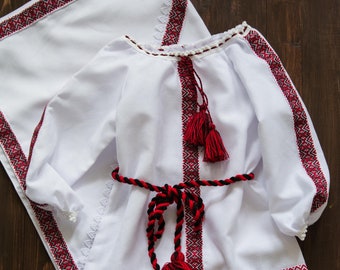 Beautiful Ukrainian Baby Girl Christening Set With Dress and Kryzhmo, Ukrainian Baptism set, Vyshyvanka Christening Dress