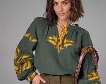 Traditional Ukrainian Embroidered Blouse, Elegant Vyshyvanka for Women, Ethnic Blouse Ukraine