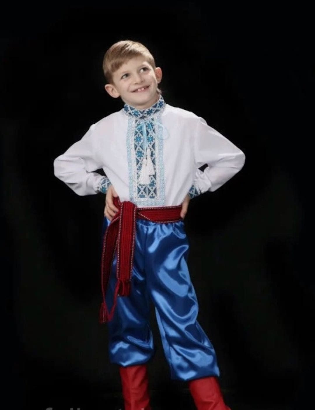 518YO Blue Cossack Costume for Boys, Ukrainian Costume for Boys