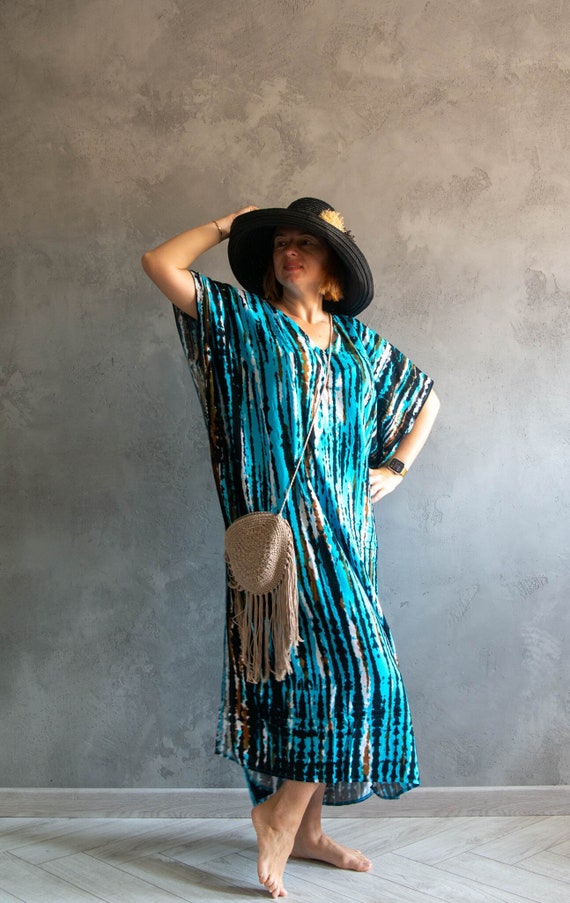 Robe d ete surdimensionnee elegante robe longue a porter pour la maison tenues de detente d ete robe d interieur robe de chambre couvrante pour la plage tenues de detente tenues de villegiature Etsy