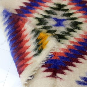 Luxury Artisan Wool Blanket in Queen Size, Thick Natural Sheep Wool Throw Blanket, Handcrafted Blanket Organic Wool, Scandi Home Decor