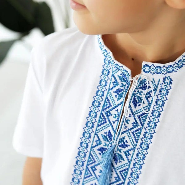 1-12YO Ukrainian Boys T-Shirt Embroidery, Vyshyvanka for Boys, Embroidered Boy T-Shirt, Traditional Vishivanka T-Shirt Boys