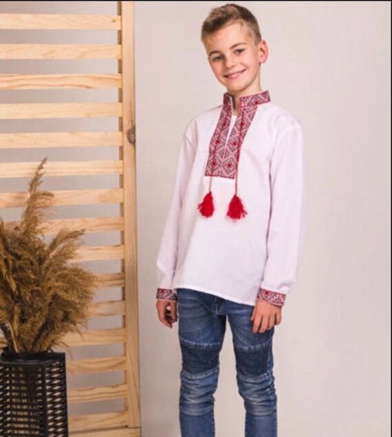 for a boy :2-12 years vishyvanka \u0421hildren embroidered Ukrainian shirt sorochka
