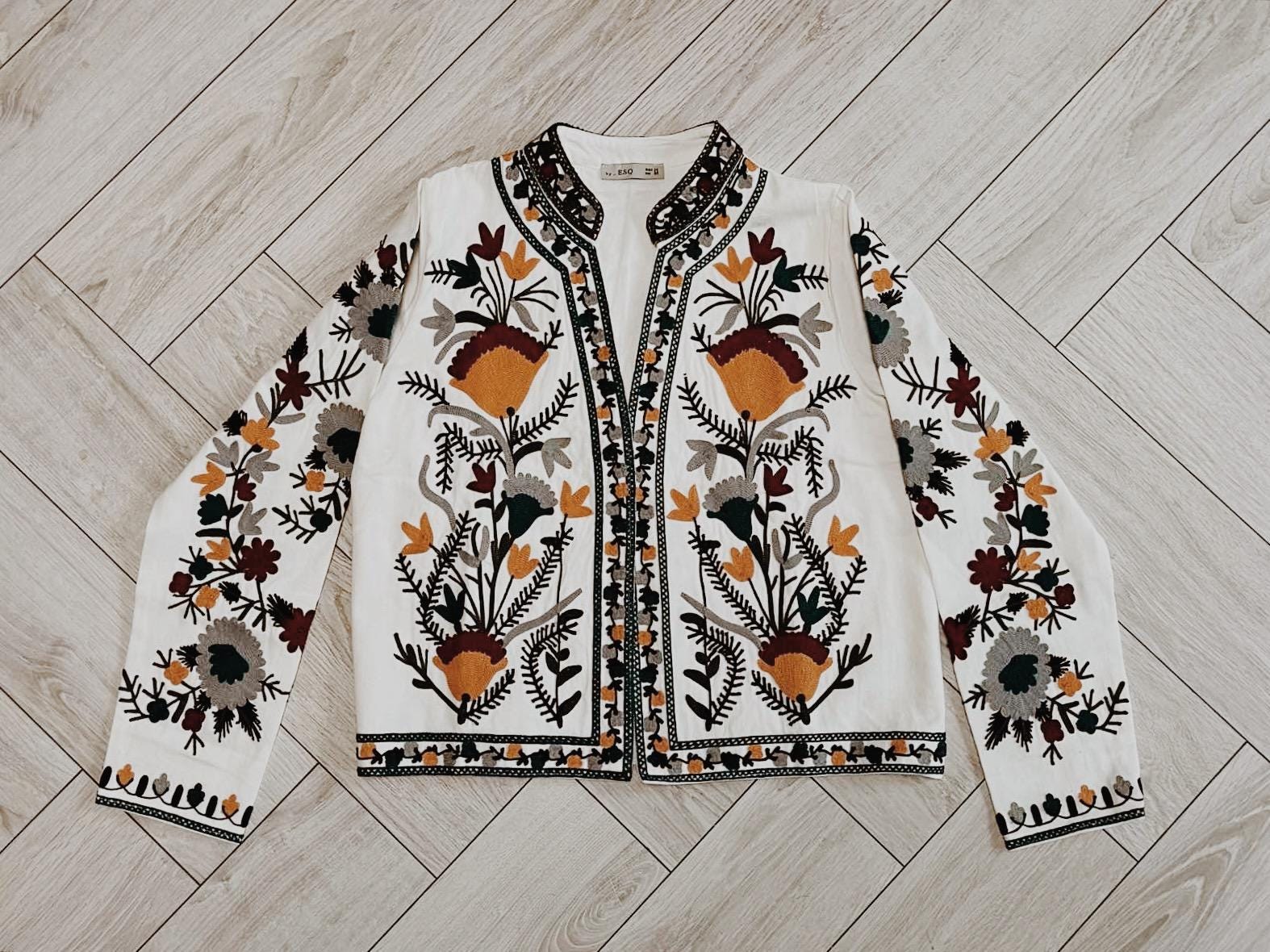 Embroidered Floral Summer Boho Jacket for Women, High