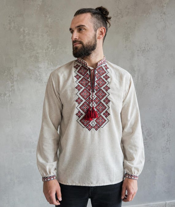 XXS-7XL Embriodered Linen Sorochka Traditional Ukrainian Shirt for
