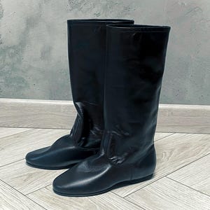 Traditional Black Leather Ukrainian Boots for Men and Kids | Folk Dance Costume Essential, Ukrainian Dancing Boots, Cossac Boots