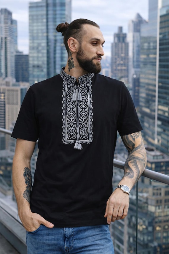S-3XL Ukrainian T-shirt Vyshyvanka for Men With Embroidery - 5