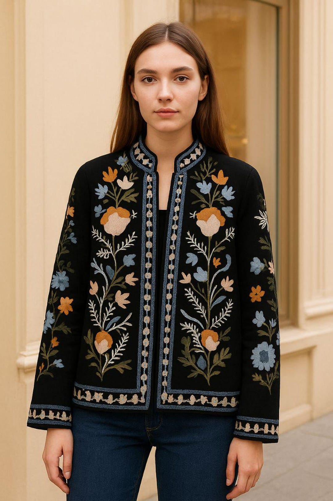 Embroidered Floral Summer Boho Jacket for Women, High Quality