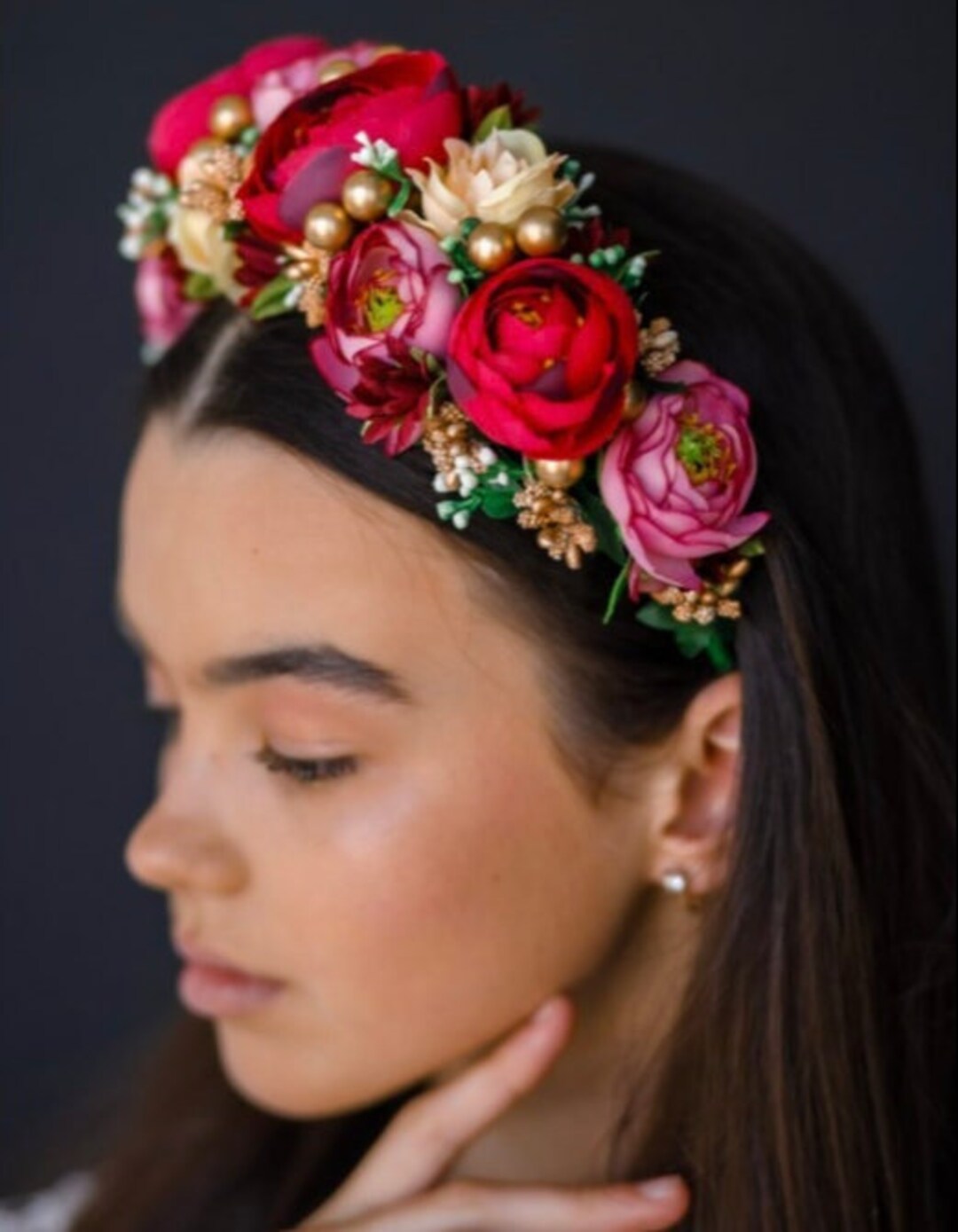 Luxury Flower Ukrainian Floral Crown Ukrainian Headband Etsy