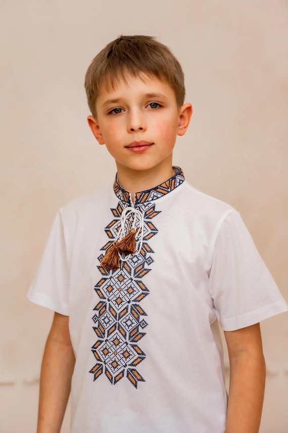 2-12YO Traditional Ukrainian Cotton Vyshyvanka T-shirt for Boys - Etsy
