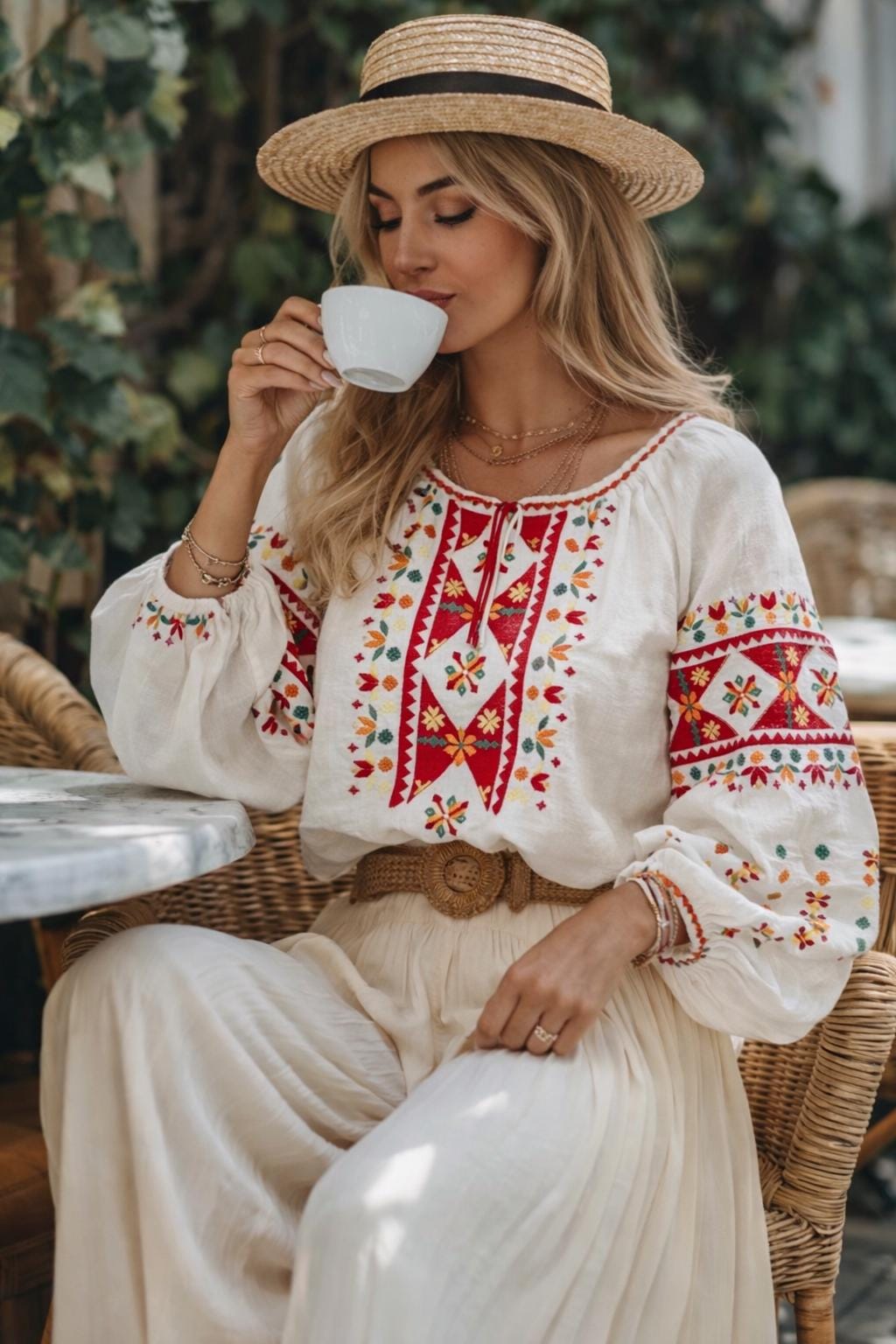 2023 / BUNON / Embroidery Wide Blouse Chic Resort-Ready Vyshyvanka 