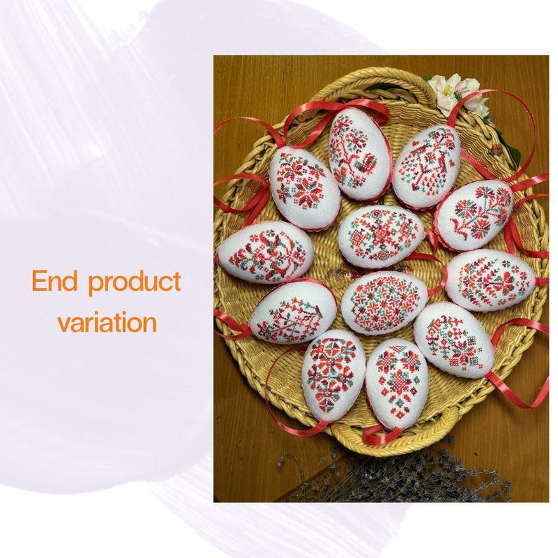Ukrainian Pysanka Easter Egg Embroidery Pattern Set – Traditional Red ...