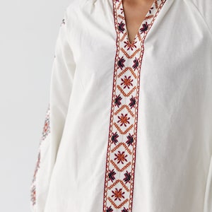 Gorgeous Embroidered Summer Dress, White Vyshyvanka Dress, Resourt Vacation Dress, Tunic Dress with Embroidery image 3