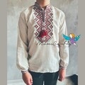 XXS-7XL Embriodered Linen Sorochka Shirt, Traditional Ukrainian Shirt for Men, Men's Vyshyvanka, Ukraininan Embroidered Shirt - 2 colours