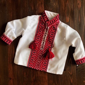 Ukrainian Baby Boy Vyshyvanka, Vyshyvanka Baby, Embroidered Shirt Boy, Ukraininan Baby Clothing, Ukrainian Baby Clothes, Baptism Gift Boys