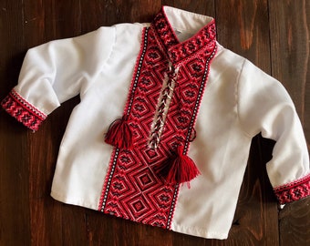 Adorable Baby Boy Vyshyvanka Shirt – Perfect for Baptisms, Birthdays & Special Occasions