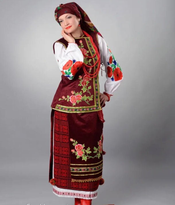 XS-6XL 伝統的なウクライナ民族衣装（ベスト付き）ヴィシヴァンカ衣装