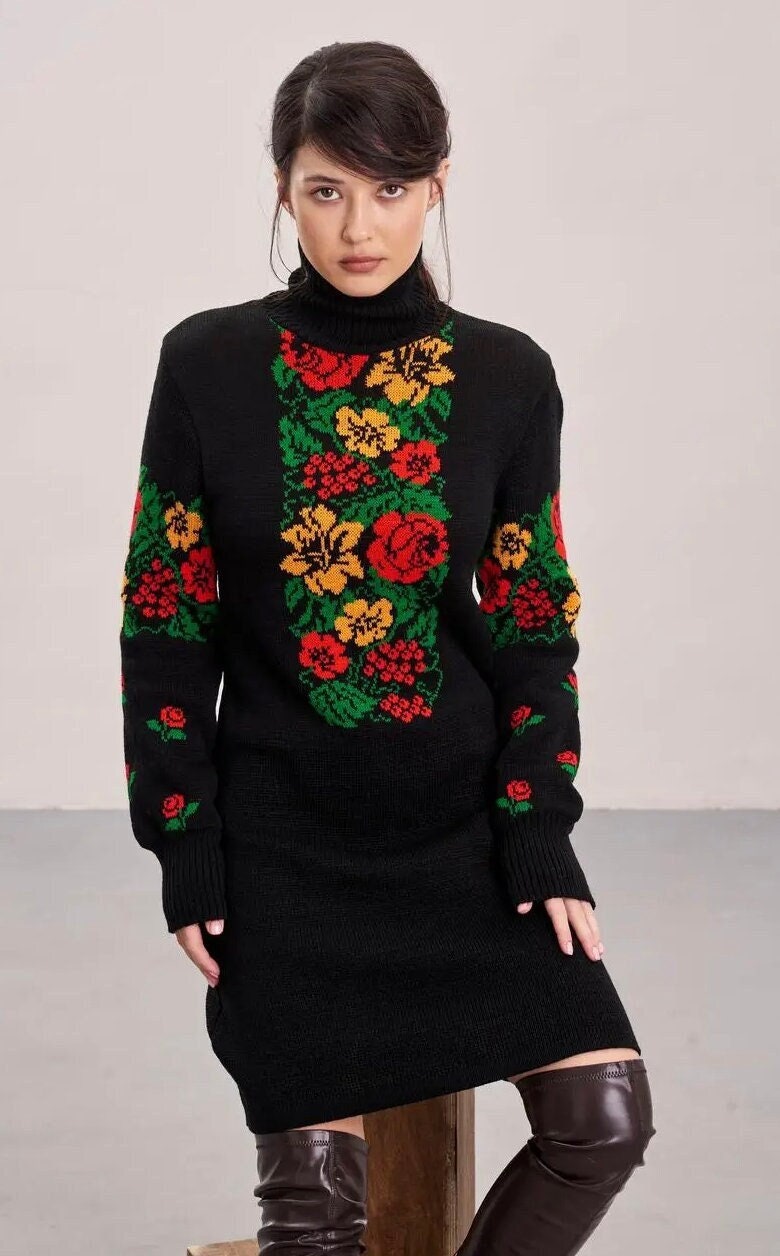 Floral sweater dresses hotsell