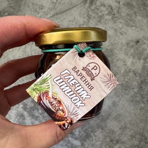 Marmellata di pigne fatta a mano artigianale - Conserva di erbe naturali ucraine, regalo ecologico di cibo della foresta curativa, 106 ml