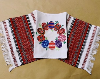 Serviette de Pâques ukrainienne, Ryshnyk de Pâques ukrainienne, housse de panier de Pâques brodée ukrainienne, serviette brodée de Pâques, cadeau ukrainien Rushnyk