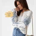 Bohemian Style Embroidered Blouse, A Touch of Bohemian Elegance: Embroidered Blouse Inspired by French Simplicity product logo