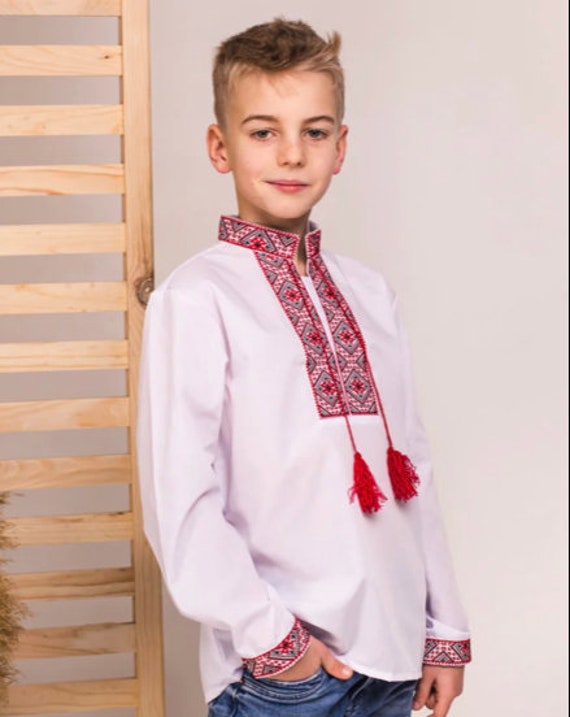 for a boy :2-12 years vishyvanka \u0421hildren embroidered Ukrainian shirt sorochka