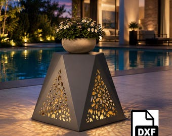 Moderne metalen plantenstandaard DXF-bestanden | Plantenstandaard voor buiten (digitale download)