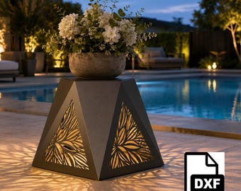 Moderne metalen plantenstandaard DXF-bestanden | Plantenstandaard voor buiten (digitale download)